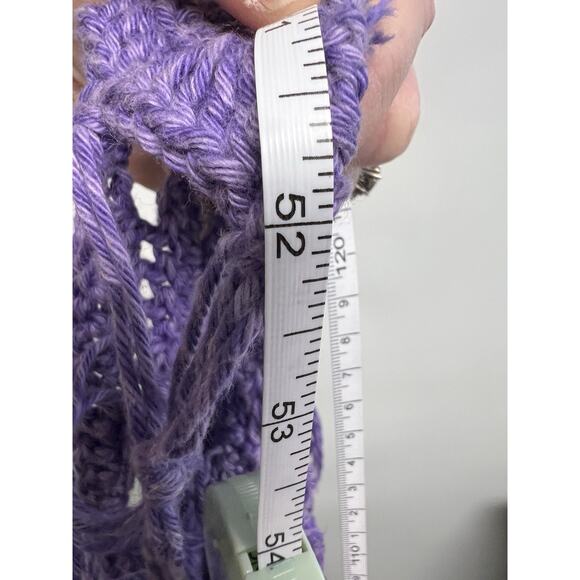 VTG Crocheted Shawl OOAK Handmade Lavender Purple Boho Wrap Hippie Fairy Whimsy - Picture 11 of 12